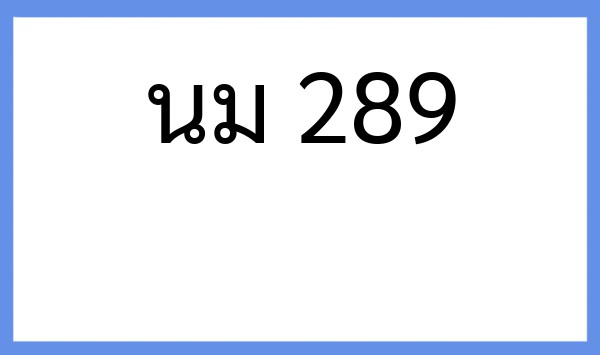 ทะเบียนรถยนต์ นม 289
