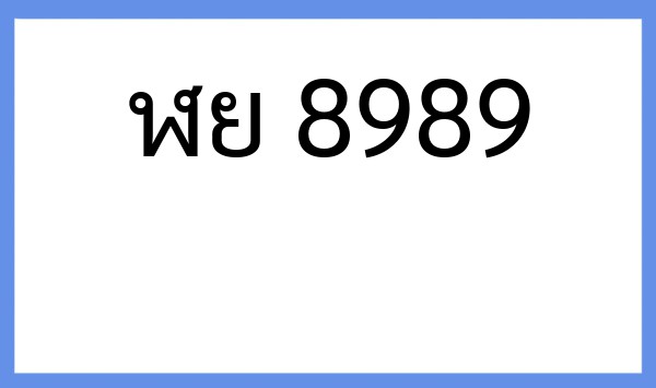 ทะเบียนรถยนต์ ฬย 8989